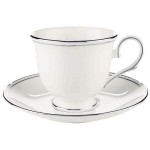 Чашка чайная с блюдцем 180мл "Федеральный, платиновый кант", Фарфор, Lenox, США