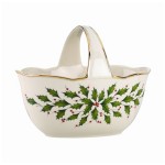 Корзинка с ручкой 18см "Новогодние праздники", Фарфор, Lenox, США