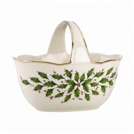 Корзинка с ручкой 18см "Новогодние праздники", Фарфор, Lenox, США Корзинка с ручкой 18см "Новогодние праздники", Фарфор, Lenox, США