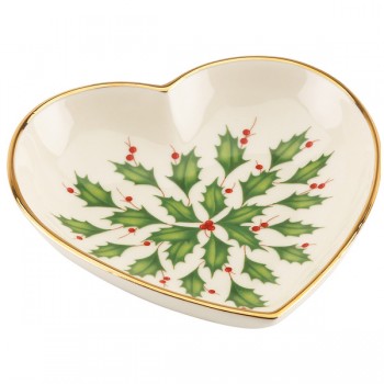 Блюдо-сердце 13см "Новогодние праздники", Фарфор, Lenox, США