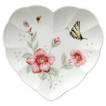 Блюдо - сердце 23см "Бабочки на лугу", Фарфор, Lenox, США