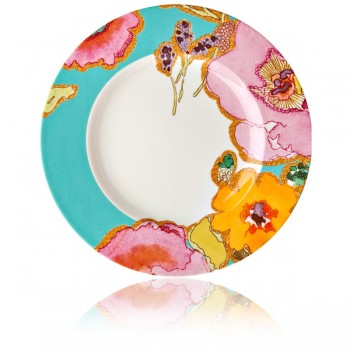 Тарелка акцентная 23см "Разноцветье" (аква), Фарфор, Lenox, США