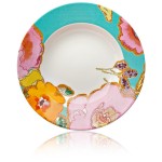 Тарелка суповая 23см "Разноцветье" (аква), Фарфор, Lenox, США