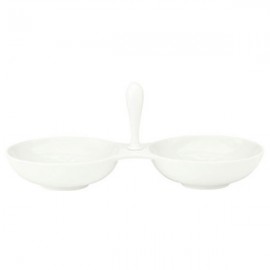 Блюдо двухсекционное 26,5см "Чистый опал, рельеф", Фарфор, Lenox, США