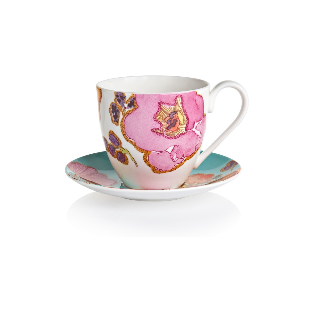 Чашка чайная с блюдцем 350мл "Разноцветье", Фарфор, Lenox, США