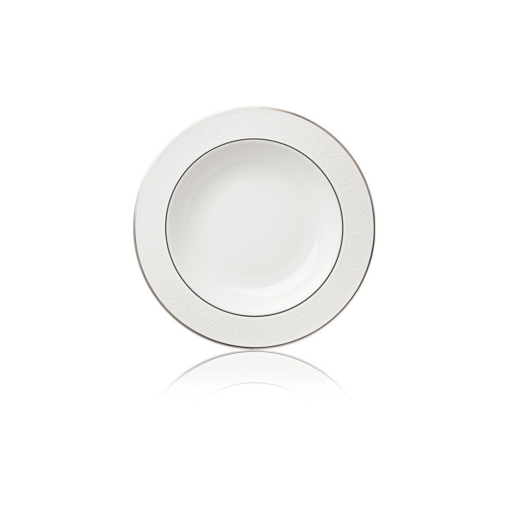 Тарелка суповая 22,5см "Ханна, платиновый кант", Фарфор, Lenox, США