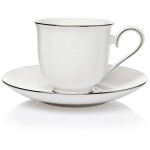 Чашка чайная с блюдцем 180мл "Ханна, платиновый кант", Фарфор, Lenox, США