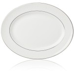 Блюдо овальное 33см "Ханна, платиновый кант", Фарфор, Lenox, США