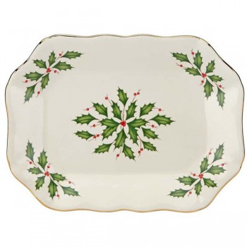 Блюдо прямоугольное 23см "Новогодние праздники", Фарфор, Lenox, США