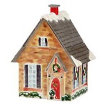 Банка для печенья 26см "Праздничный дом, Новогодние праздники", Фарфор, Lenox, США