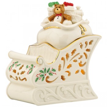 Фигурка 18см "Сани Деда Мороза с игрушками", Фарфор, Lenox, США