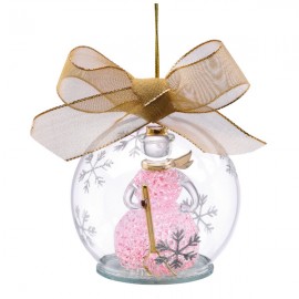 Украшение новогоднее, шар 12см "Снеговик" (светящийся), Фарфор, Lenox, США