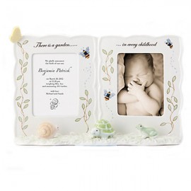 Рамка для фото двойная 19см "Бабочки на лугу", Керамика, Lenox, США