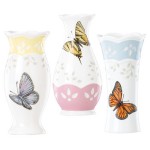 Набор из 3 вазочек 10см "Бабочки на лугу", Фарфор, Lenox, США
