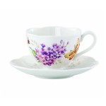 Чашка чайная с блюдцем 240мл "Бабочки на лугу", Фарфор, Lenox, США