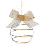 Украшение новогоднее, шар 10см "Золотая линия" (стекло), Стекло, Lenox, США