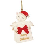 Украшение новогоднее 9,5см "Рождественский котенок", Фарфор, Lenox, США