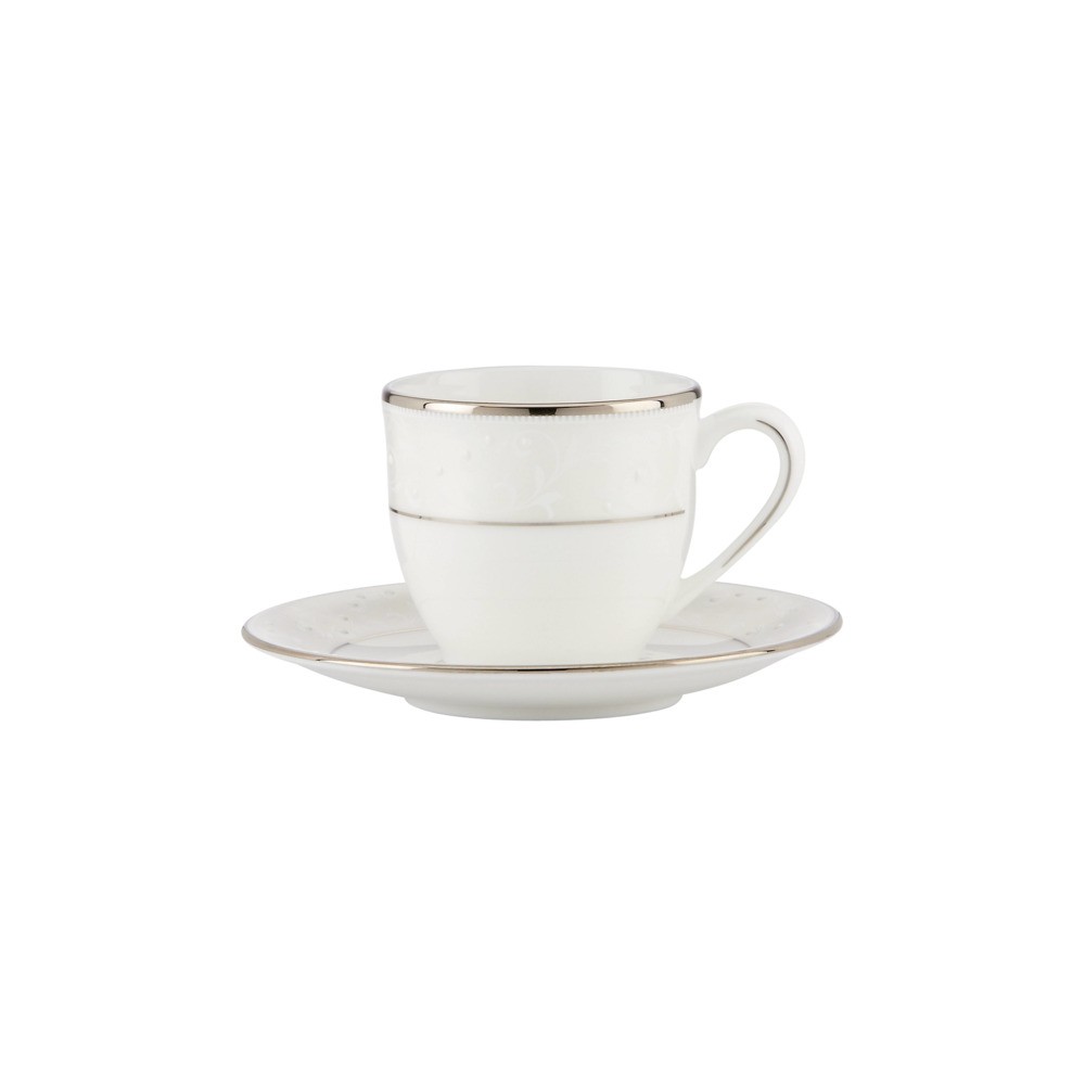 Чашка кофейная с блюдцем 90мл "Чистый опал", Фарфор костяной, Lenox, США