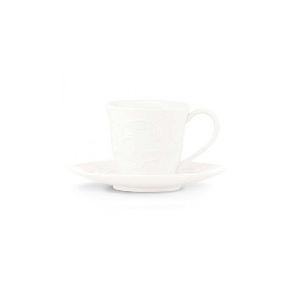 Чашка кофейная с блюдцем 90мл "Чистый опал, рельеф", Фарфор, Lenox, США