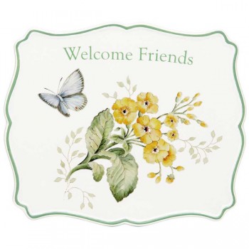 Подставка под горячее прямоугольная 19см "Бабочки на лугу", Фарфор, Lenox, США