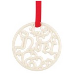 Украшение новогоднее, медальон 6см "Рождество", Фарфор, Lenox, США