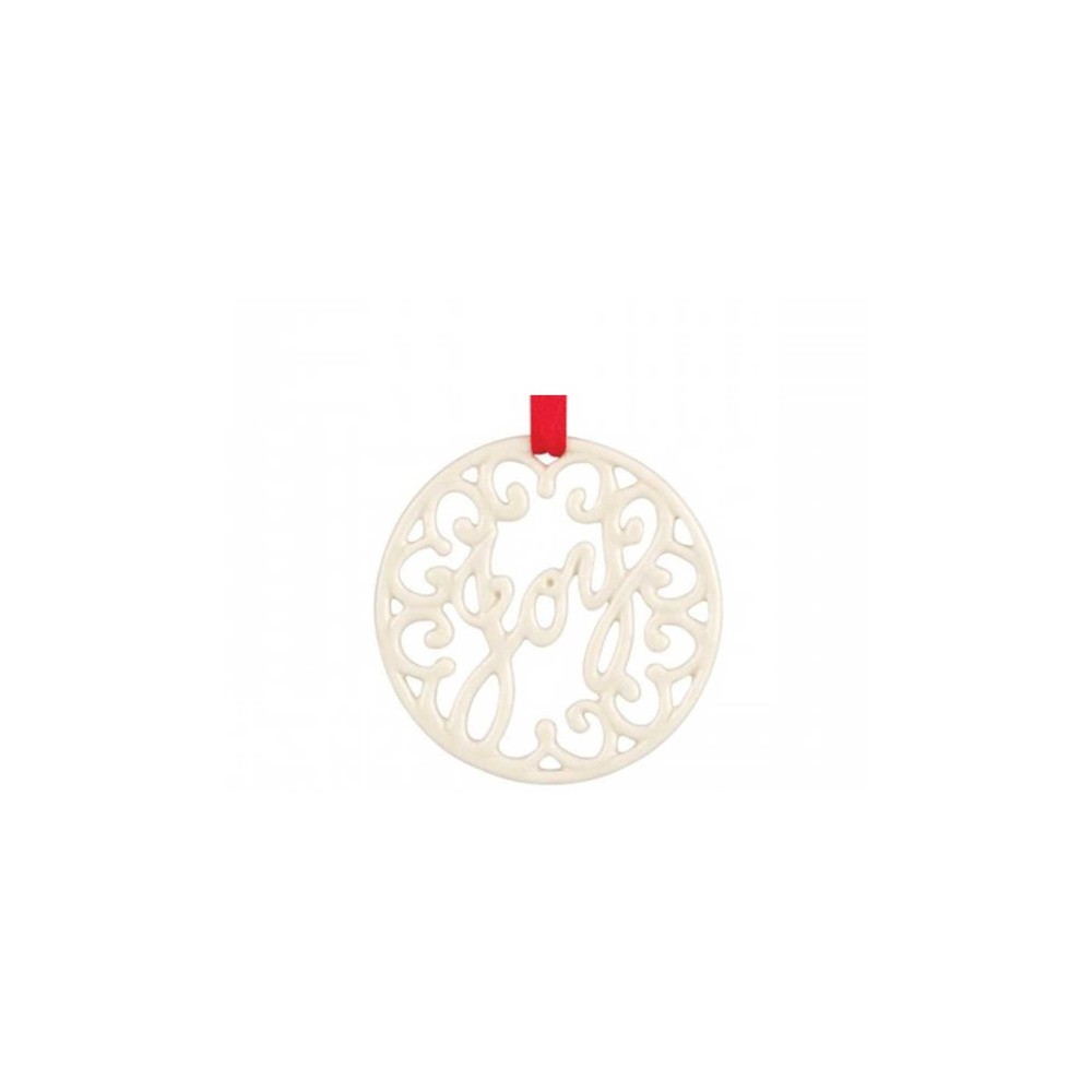 Украшение новогоднее, медальон 6см "Радость", Фарфор, Lenox, США