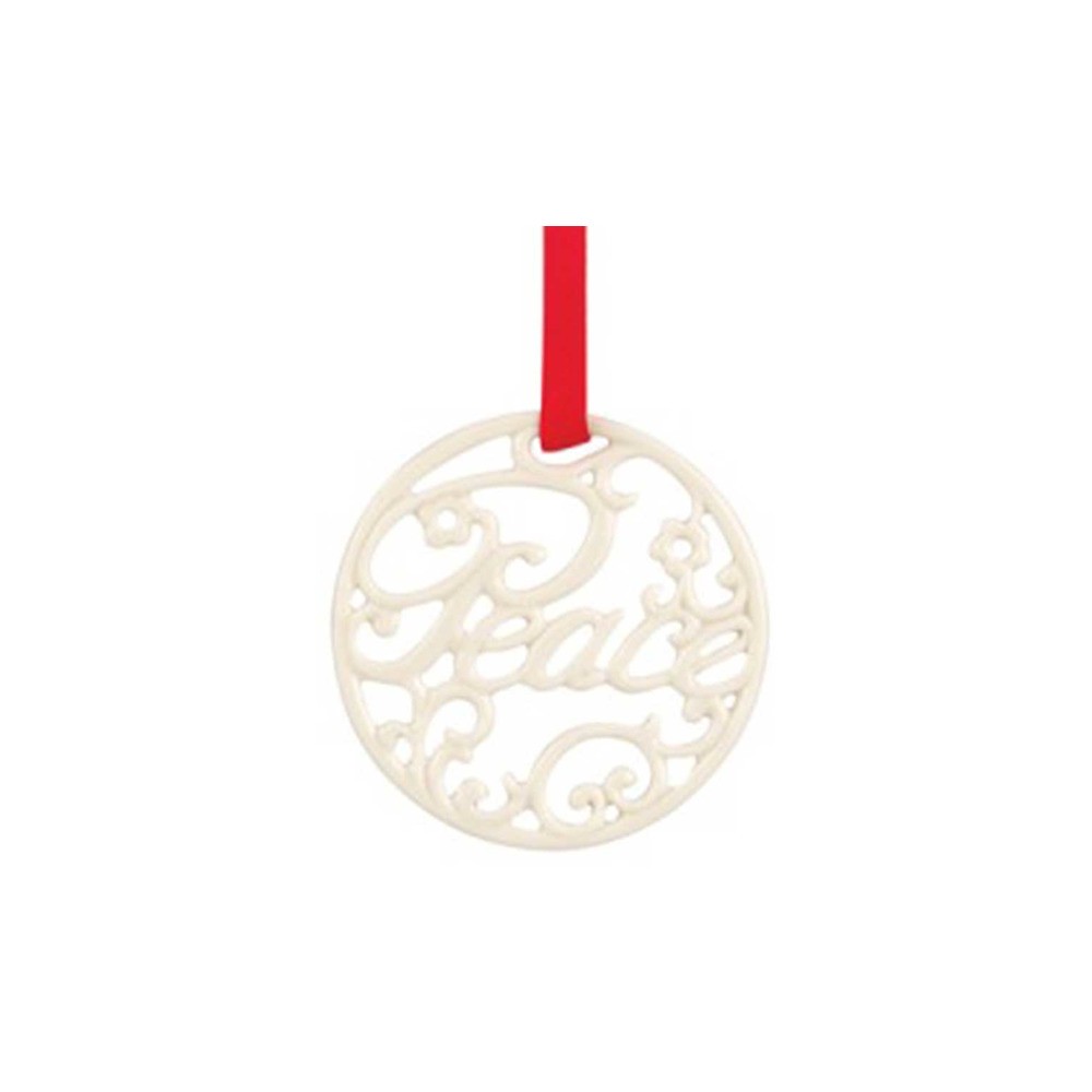 Украшение новогоднее, медальон 6см "Мир", Фарфор, Lenox, США