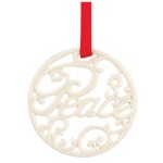 Украшение новогоднее, медальон 6см "Мир", Фарфор, Lenox, США