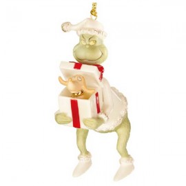 Украшение новогоднее 10см "Лучший подарок Гринча", Фарфор, Lenox, США
