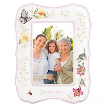 Рамка для фото 10х12см "Бабочки на лугу" "Бабушка", Фарфор, Lenox, США