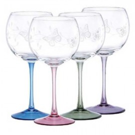 Бокал для красного вина 440мл "Бабочки на лугу" (цвет.), Стекло, Lenox, США