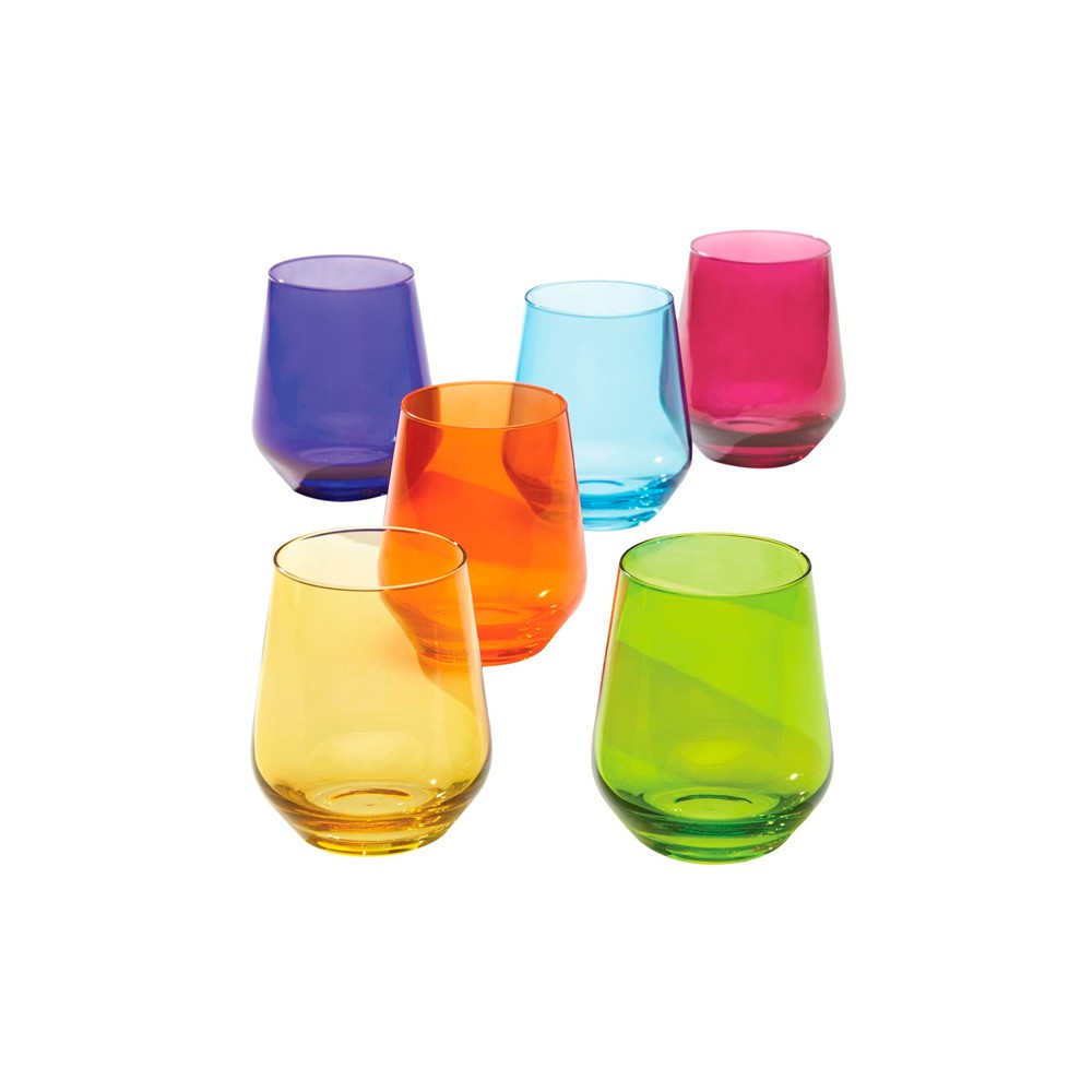 Набор из 6 стаканов для воды 600мл "Тосканская классика" (цвет.), Стекло, Lenox, США