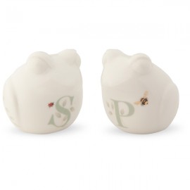 Набор из солонки и перечницы 7см "Бабочки на лугу" (лягушки), Фарфор, Lenox, США