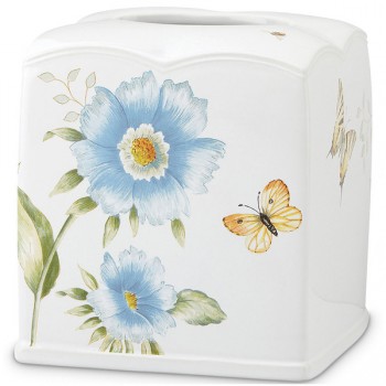 Подставка для салфеток 16см "Бабочки на лугу" (голубой), Фарфор, Lenox, США