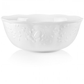 Салатник 23см "Бабочки на лугу" (белый, рельеф), Фарфор, Lenox, США