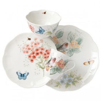 Набор 1/4  Lenox "Бабочки на лугу.Птицы.Зяблик", Фарфор, Lenox, США