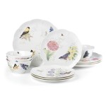 Набор столовый 4/12 "Бабочки на лугу.Птицы", Фарфор, Lenox, США