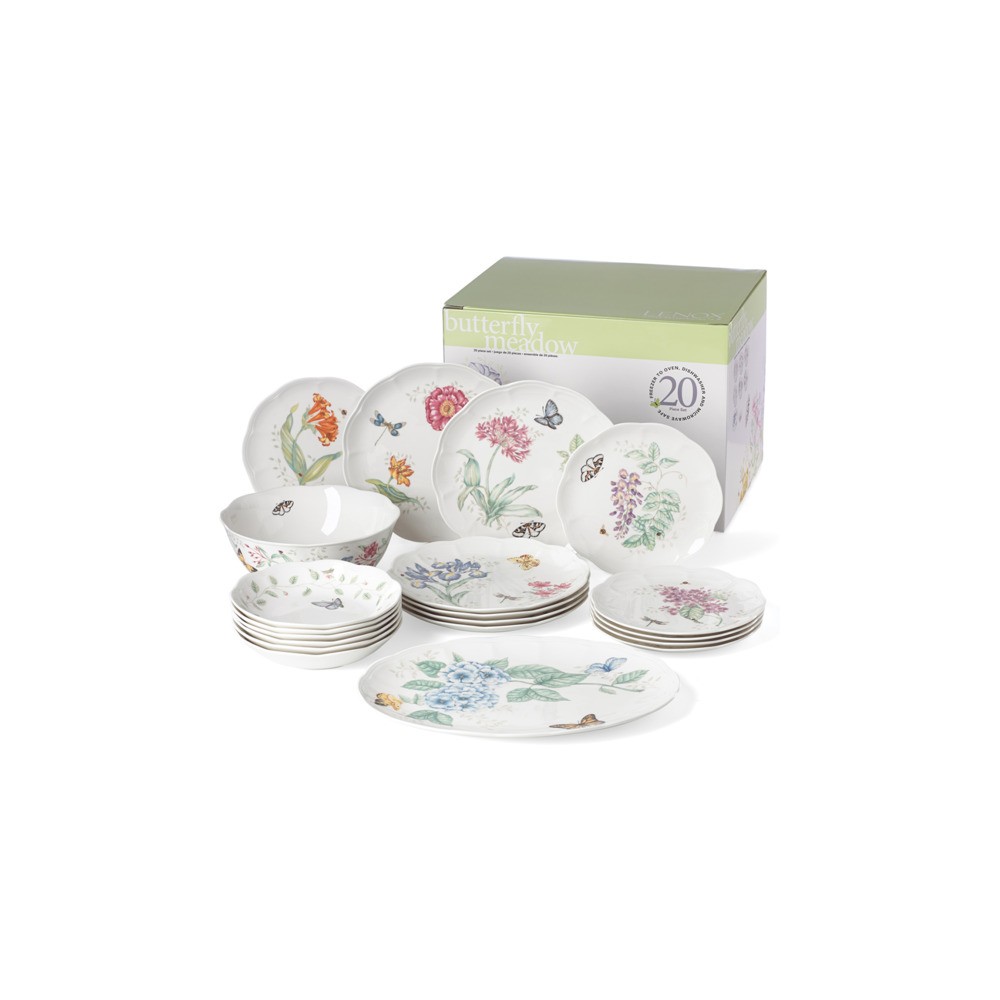 Набор столовый Lenox "Бабочки на лугу" 6/20, Фарфор, Lenox, США