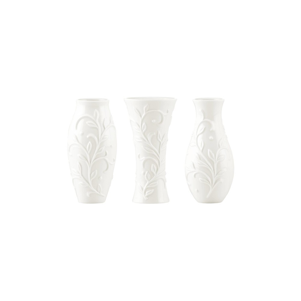 Набор ваз Lenox "Чистый опал, рельеф" 13см, 3шт, Фарфор, Lenox, США
