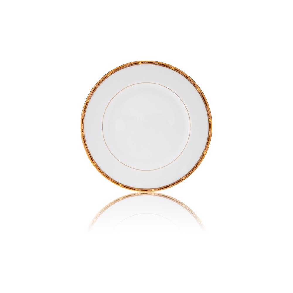 Тарелка обеденная 27см "Рочель, золотой кант", Фарфор костяной, Noritake, Япония