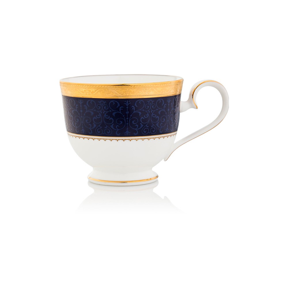 Чашка чайная 230мл "Одесса Кобальт, золотой кант", Фарфор костяной, Noritake, Япония