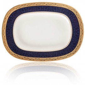 Селедочница 20,5см "Одесса Кобальт, золотой кант", Фарфор костяной, Noritake, Япония