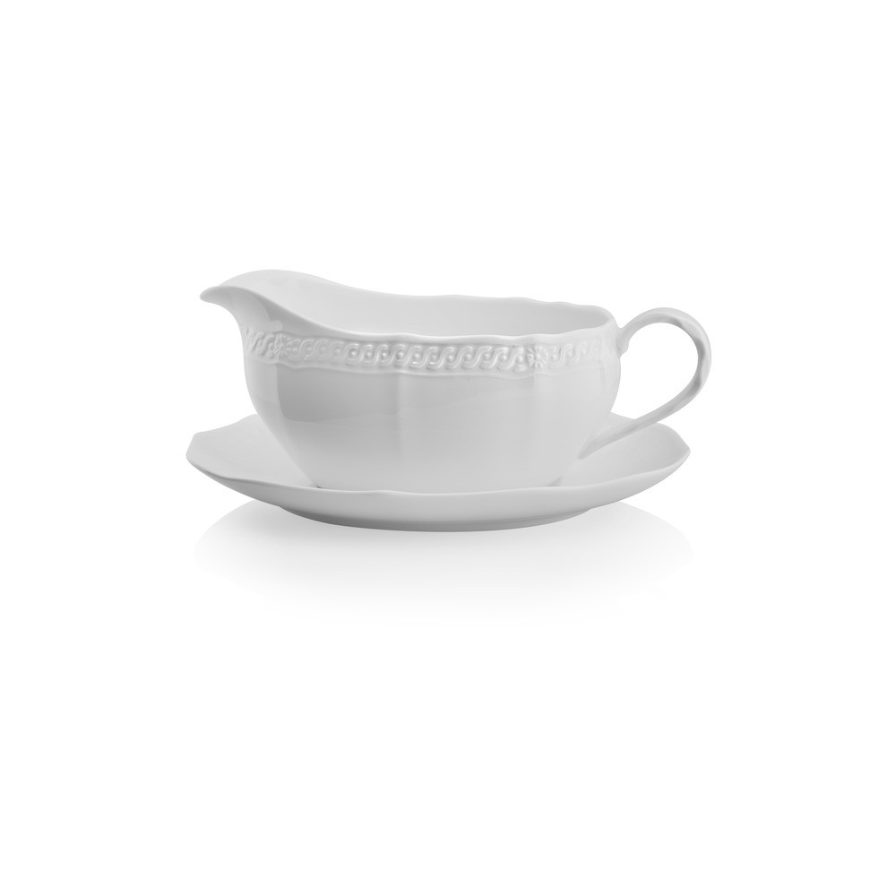 Соусник с подставкой 560мл "Шер Бланк", Фарфор костяной, Noritake, Япония