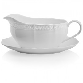 Соусник с подставкой 560мл "Шер Бланк", Фарфор костяной, Noritake, Япония