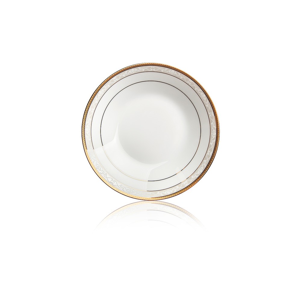 Тарелка суповая 23см "Хэмпшир, золотой кант", Фарфор костяной, Noritake, Япония