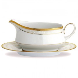 Соусник с подставкой 500мл "Хэмпшир, золотой кант", Фарфор костяной, Noritake, Япония