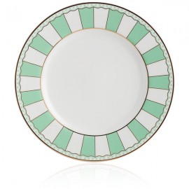 Набор из 2 десертных тарелок 21см "Карнавал" (зеленая полоска) п/к, Фарфор, Noritake, Япония