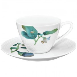 Чашка чайная с блюдцем 210мл "Овощной букет" "Баклажан", Фарфор, Noritake, Япония