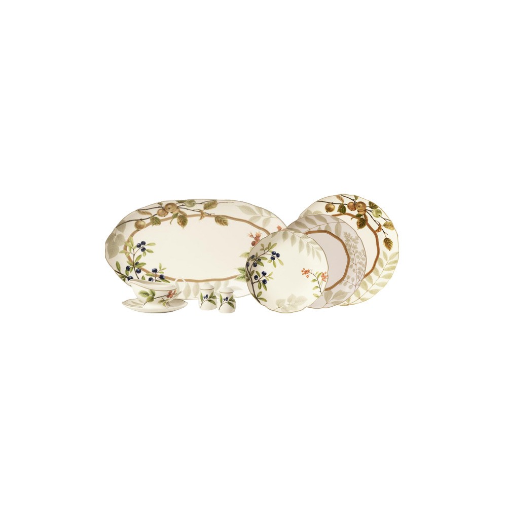 Сервиз столовый 6/21 "Ягодное ассорти", Фарфор костяной, Noritake, Япония