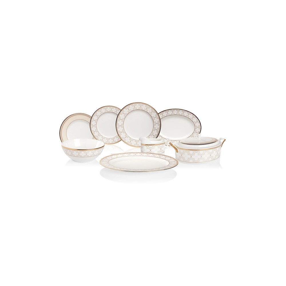 Сервиз столовый 6/23 "Трефолио", Фарфор костяной, Noritake, Япония